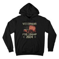 Grandpa Veterans For Trump 2024 American Flag Hoodie