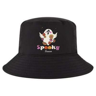 Groovy Vintage Floral Ghost Spooky Season Halloween Love Cool Comfort Performance Bucket Hat