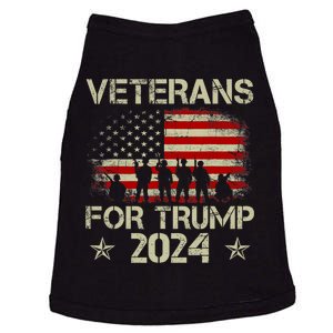 Grandpa Veterans For Trump 2024 American Flag 4th Of July Doggie Tank