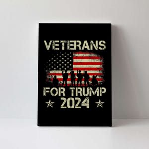 Grandpa Veterans For Trump 2024 American Flag 4th Of July Canvas