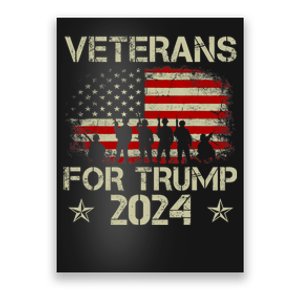 Grandpa Veterans For Trump 2024 American Flag 4th Of July Poster