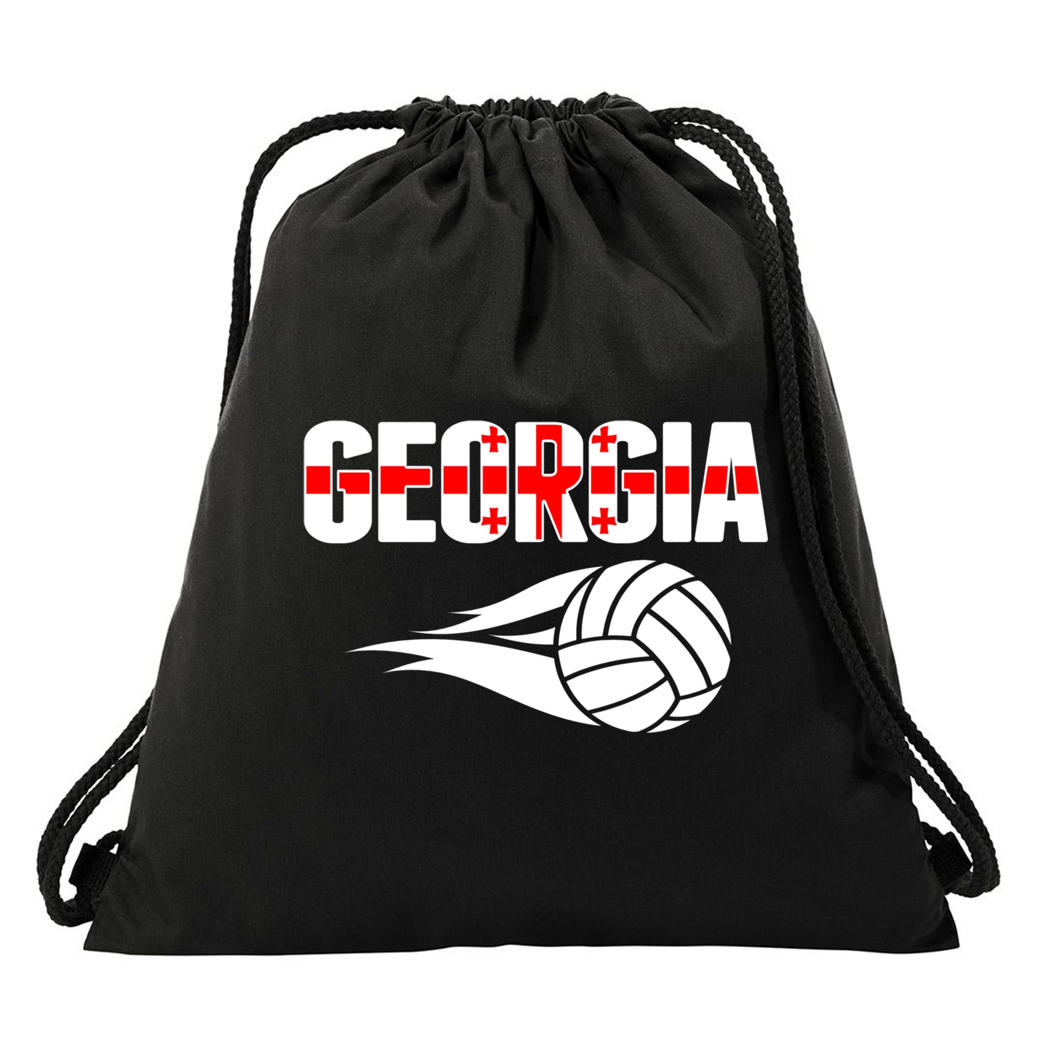 Georgia Volleyball Fans Jersey Gift Georgian Flag Sport Lovers Gift Drawstring Bag