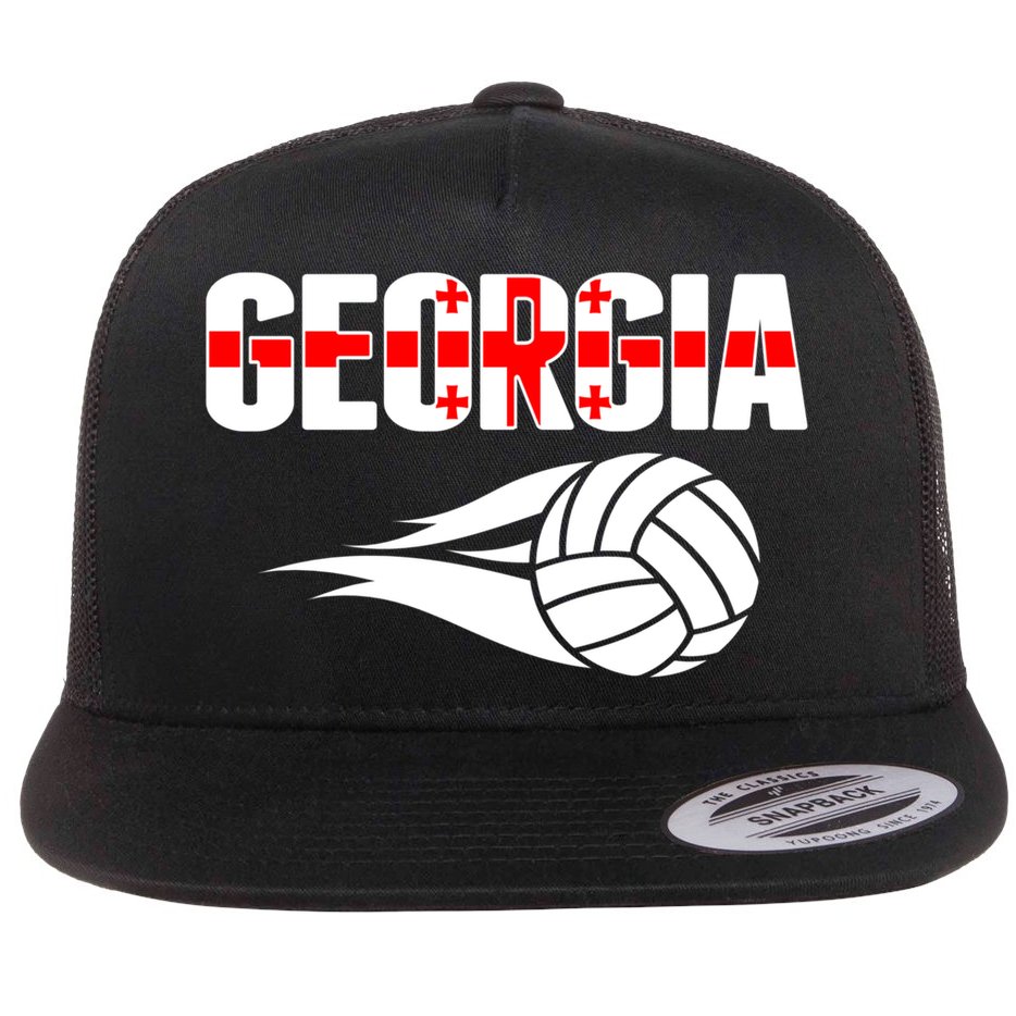 Georgia Volleyball Fans Jersey Gift Georgian Flag Sport Lovers Gift Flat Bill Trucker Hat