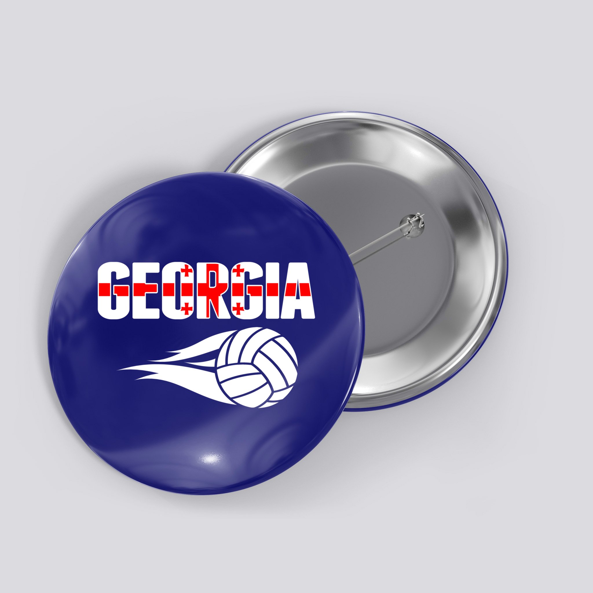 Georgia Volleyball Fans Jersey Gift Georgian Flag Sport Lovers Gift Button