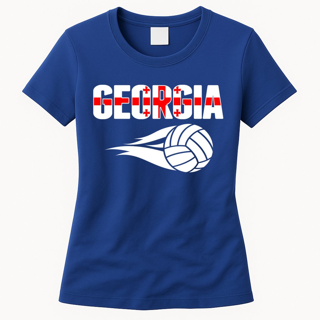Georgia Volleyball Fans Jersey Gift Georgian Flag Sport Lovers Gift Womens T-Shirt