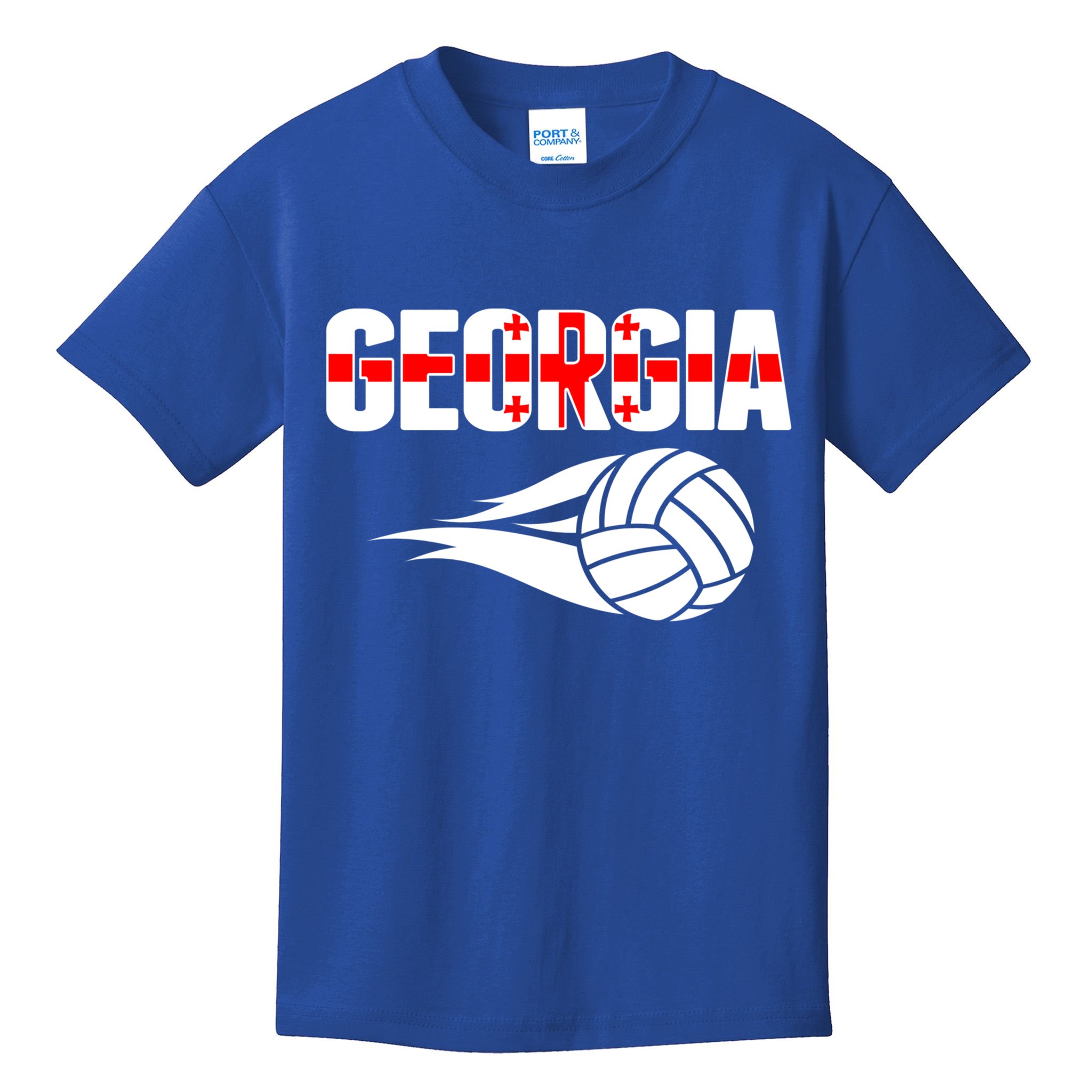 Georgia Volleyball Fans Jersey Gift Georgian Flag Sport Lovers Gift Kids T-Shirt