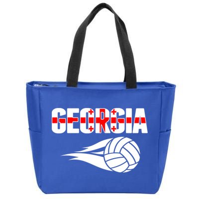 Georgia Volleyball Fans Jersey Gift Georgian Flag Sport Lovers Gift Zip Tote Bag