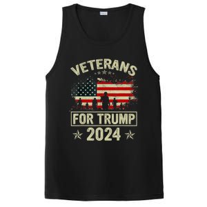 Grandpa Veterans For Trump 2024 American Flag 4th Of July PosiCharge Competitor Tank