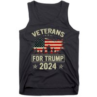 Grandpa Veterans For Trump 2024 American Flag 4th Of July Tank Top