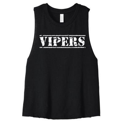 Go Vipers Football Baseball Basketball Cheer Team Fan Spirit Women's Racerback Cropped Tank