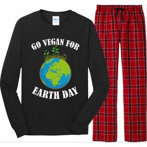 Go Vegan For Earth Day Vegan Day Veggie Vegetable Vegetarian Gift Long Sleeve Pajama Set