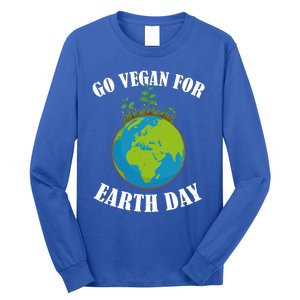 Go Vegan For Earth Day Vegan Day Veggie Vegetable Vegetarian Gift Long Sleeve Shirt