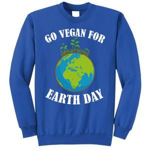 Go Vegan For Earth Day Vegan Day Veggie Vegetable Vegetarian Gift Tall Sweatshirt