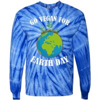 Go Vegan For Earth Day Vegan Day Veggie Vegetable Vegetarian Gift Tie-Dye Long Sleeve Shirt