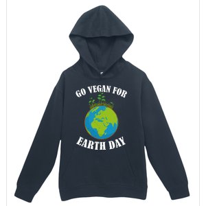 Go Vegan For Earth Day Vegan Day Veggie Vegetable Vegetarian Gift Urban Pullover Hoodie