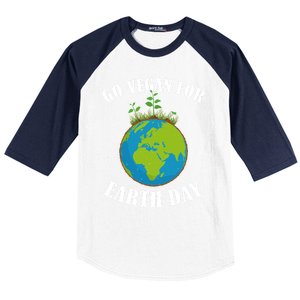 Go Vegan For Earth Day Vegan Day Veggie Vegetable Vegetarian Gift Baseball Sleeve Shirt