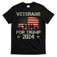 Grandpa Veterans For Trump 2024 American Flag T-Shirt