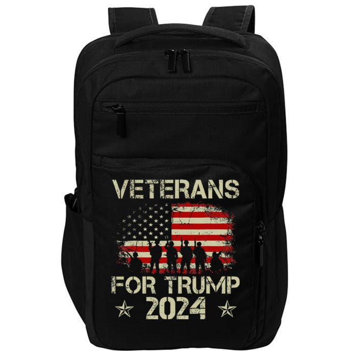 Grandpa Veterans For Trump 2024 American Flag Impact Tech Backpack