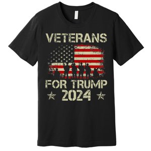 Grandpa Veterans For Trump 2024 American Flag Premium T-Shirt