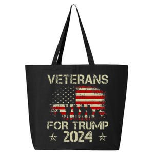 Grandpa Veterans For Trump 2024 American Flag 25L Jumbo Tote