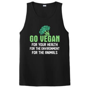 Go Vegan For Your Health For The Environt Veganism Funny Gift PosiCharge Competitor Tank