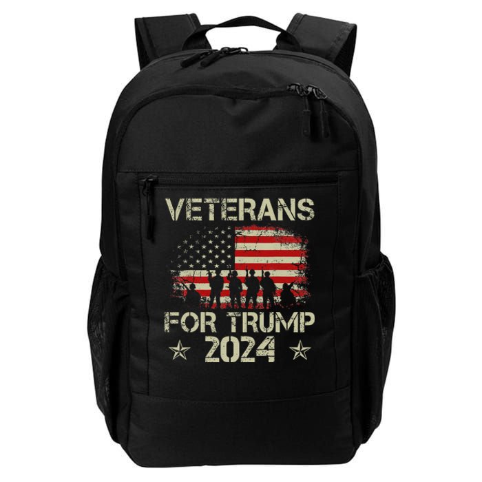 Grandpa Veterans For Trump 2024 American Flag Daily Commute Backpack