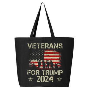 Grandpa Veterans For Trump 2024 American Flag 25L Jumbo Tote