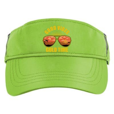 Good Vibes Gold Time Tropical Beach Adult Drive Performance Visor