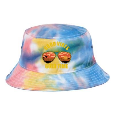 Good Vibes Gold Time Tropical Beach Tie Dye Newport Bucket Hat