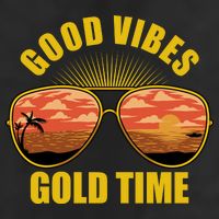 Good Vibes Gold Time Tropical Beach 11oz C Handle Ceramic Mug