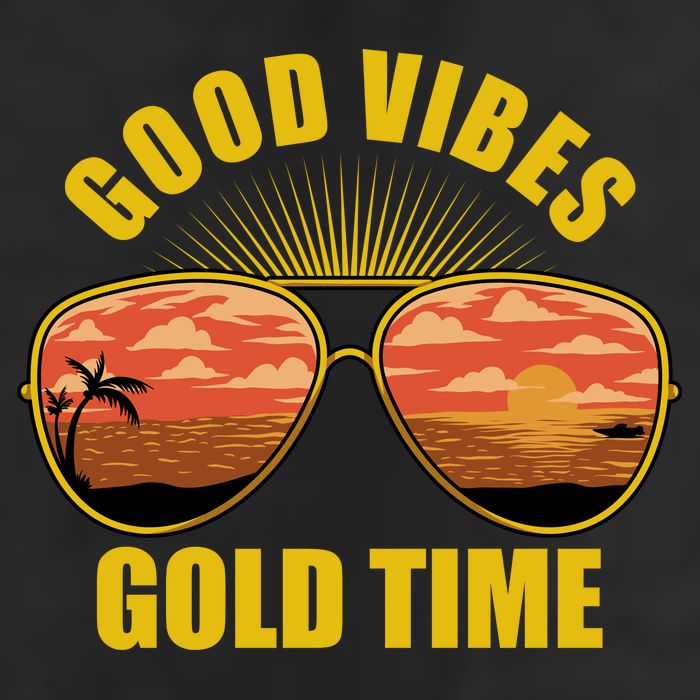 Good Vibes Gold Time Tropical Beach 11oz C Handle Ceramic Mug