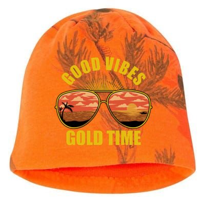 Good Vibes Gold Time Tropical Beach Kati - Camo Knit Beanie