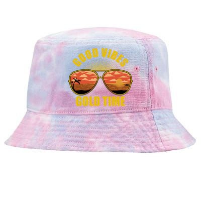 Good Vibes Gold Time Tropical Beach Tie-Dyed Bucket Hat