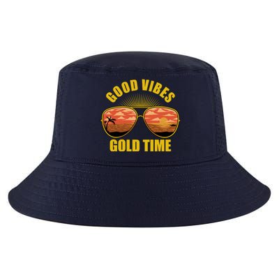 Good Vibes Gold Time Tropical Beach Cool Comfort Performance Bucket Hat