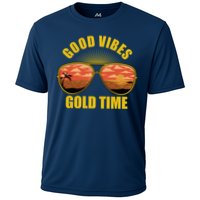 Good Vibes Gold Time Tropical Beach Performance Shirt