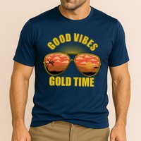 Good Vibes Gold Time Tropical Beach Performance Shirt