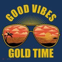 Good Vibes Gold Time Tropical Beach Performance Shirt