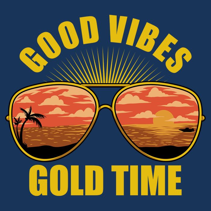 Good Vibes Gold Time Tropical Beach Apron