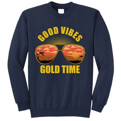 Good Vibes Gold Time Tropical Beach Sweatshirt