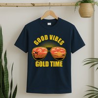 Good Vibes Gold Time Tropical Beach T-Shirt