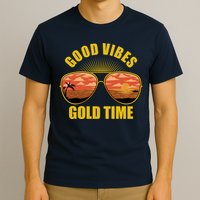 Good Vibes Gold Time Tropical Beach T-Shirt