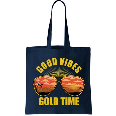 Good Vibes Gold Time Tropical Beach Bag