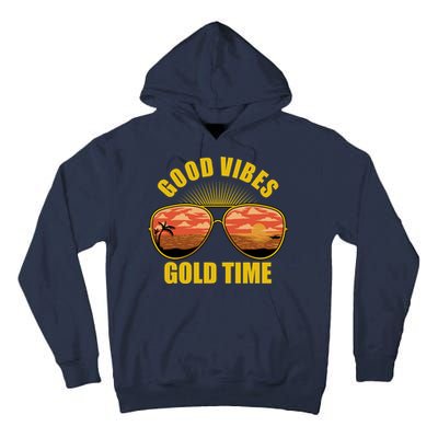 Good Vibes Gold Time Tropical Beach Tall Hoodie