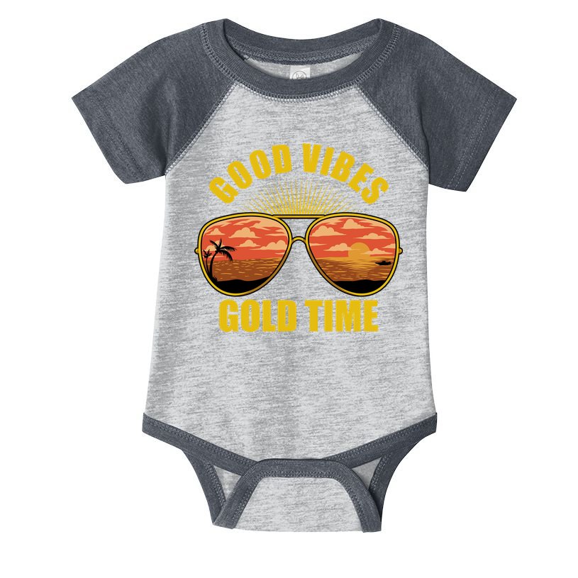 Good Vibes Gold Time Tropical Beach Infant Baby Jersey Bodysuit
