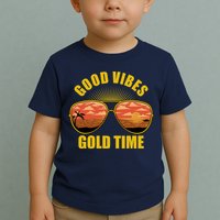 Good Vibes Gold Time Tropical Beach Toddler T-Shirt
