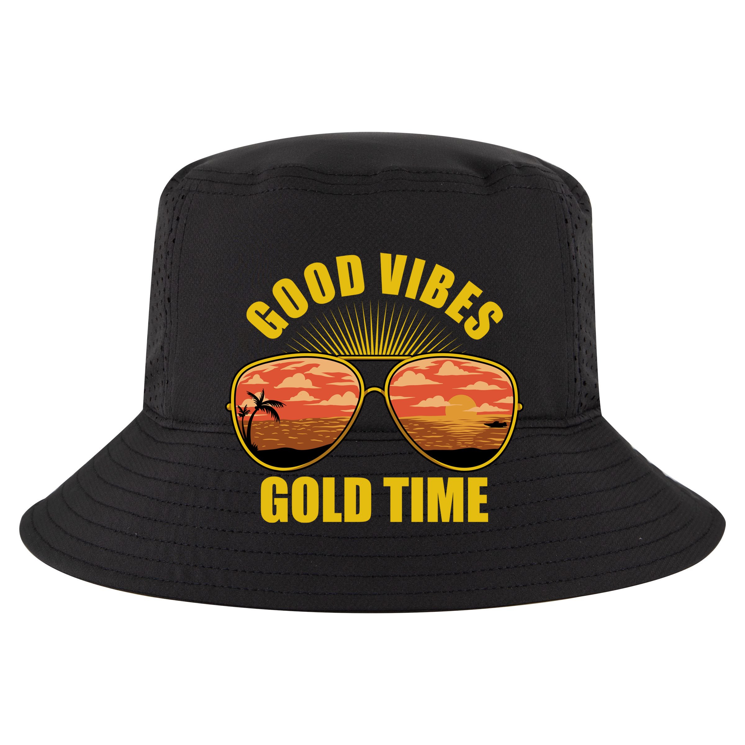 Good Vibes Gold Time Tropical Beach Women's Crop Top Tee