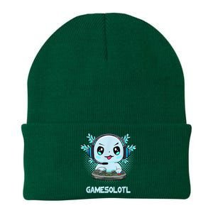 Gamesolotl Video Gamer Axolotl Fish Playing Gamer Anime Boys Knit Cap Winter Beanie