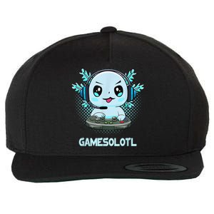 Gamesolotl Video Gamer Axolotl Fish Playing Gamer Anime Boys Wool Snapback Cap