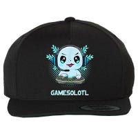 Gamesolotl Video Gamer Axolotl Fish Playing Gamer Anime Boys Wool Snapback Cap