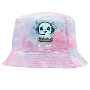 Gamesolotl Video Gamer Axolotl Fish Playing Gamer Anime Boys Tie-Dyed Bucket Hat